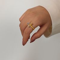 Lässig Elegant Einfacher Stil Geometrisch Kupfer Überzug Inlay Künstlicher Diamant Zirkon 18 Karat Vergoldet Ringe sku image 2