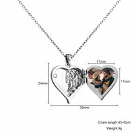 Fashion Heart Shape Copper Pendant Necklace Inlay Artificial Diamond Copper Necklaces sku image 2