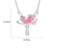 Lady Heart Shape Sterling Silver Inlay Zircon Pendant Necklace main image 6