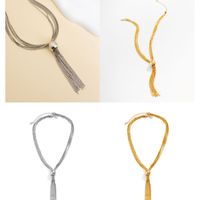 Wholesale Jewelry Exaggerated Simple Style Geometric Iron Tassel Plating Necklace main image 4