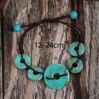 Rétro Style Ethnique Rond Turquoise Fait Main Femmes Bracelets Collier main image 3
