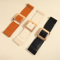 Elegant Business Formal Solid Color Pu Leather Women's Leather Belts main image 5