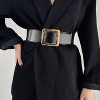 Elegant Business Formal Solid Color Pu Leather Women's Leather Belts main image 1