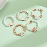 Simple Style Classic Style Flower Artificial Pearl Copper Beaded Women's Rings main image 5