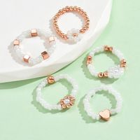 Simple Style Classic Style Flower Artificial Pearl Copper Beaded Women's Rings main image 4