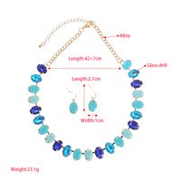 Elegant Luxurious Oval Alloy Plating Inlay Glass Gold Plated Women's Earrings Necklace main image 2