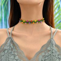 Simple Style Classic Style Flower Crystal Seed Bead Beaded Women's Choker main image 1