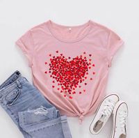 Women's T-shirt Short Sleeve T-shirts Classic Style Streetwear Heart Shape main image 3