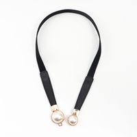 Vintage Style Simple Style Pearl Pu Leather Alloy Artificial Pearls Women's Woven Belts main image 4