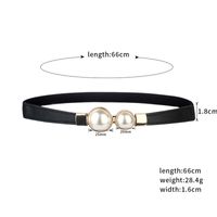 Vintage Style Simple Style Pearl Pu Leather Alloy Artificial Pearls Women's Woven Belts main image 2