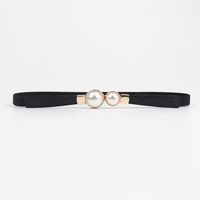 Vintage Style Simple Style Pearl Pu Leather Alloy Artificial Pearls Women's Woven Belts sku image 4