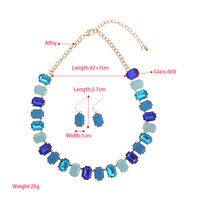 Elegant Luxurious Square Alloy Plating Inlay Glass Gold Plated Women's Earrings Necklace main image 2
