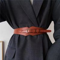 Elegant Wedding Handmade Solid Color Pu Leather Buckle Women's Leather Belts main image 3