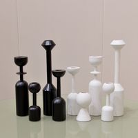 Vintage Style Simple Style Solid Color Wood Candlestick main image 1