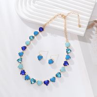 Elegant Luxurious Heart Shape Alloy Plating Inlay Glass Gold Plated Women's Necklace main image 5