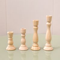Simple Style Solid Color Wood Candlestick main image 1