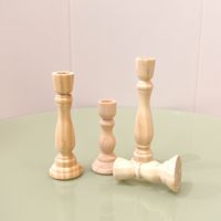 Simple Style Solid Color Wood Candlestick main image 4