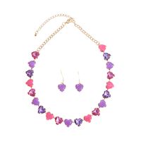Elegant Luxurious Heart Shape Alloy Plating Inlay Glass Gold Plated Women's Necklace sku image 1