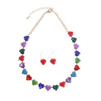 Elegant Luxurious Heart Shape Alloy Plating Inlay Glass Gold Plated Women's Necklace sku image 5