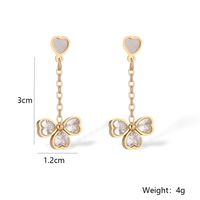 1 Pair Simple Style Heart Shape Plating Inlay 304 Stainless Steel Zircon 18K Gold Plated Drop Earrings Ear Studs main image 3