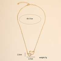Ig Style Sweet Simple Style Heart Shape Alloy Plating Inlay Rhinestones Women's Necklace main image 2