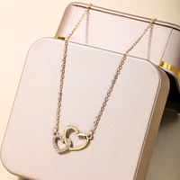Ig Style Sweet Simple Style Heart Shape Alloy Plating Inlay Rhinestones Women's Necklace main image 5