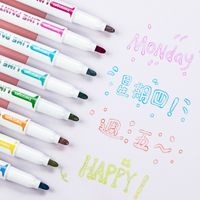1 Set Solid Color Learning Daily Plastic Preppy Style Fluorescent Pen main image 1