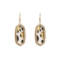 1 Pair Glam Retro Leopard Plating Inlay Pu Leather Alloy Rhinestones Gold Plated Drop Earrings main image 5