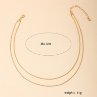Ig Style Hip-hop Cool Style Solid Color Alloy Layered Plating Women's Double Layer Necklaces main image 2