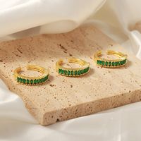 Casual Simple Style Commute Geometric Copper Plating Inlay Carving Zircon 18k Gold Plated Open Rings main image 1