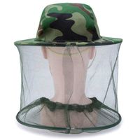 Unisex Vintage Style Camouflage Net Yarn Flat Eaves Bucket Hat main image 6