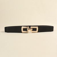 Elegant Formal Simple Style Solid Color Pu Leather Alloy Women's Leather Belts main image 5