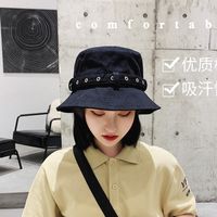 Unisex Simple Style Solid Color Belt Buckle Wide Eaves Bucket Hat main image 2