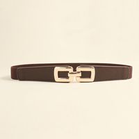 Elegant Formal Simple Style Solid Color Pu Leather Alloy Women's Leather Belts main image 8