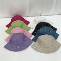 Women's Casual Elegant Solid Color Rhinestone Wide Eaves Bucket Hat main image 2