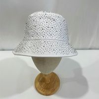 Women's Casual Elegant Solid Color Rhinestone Wide Eaves Bucket Hat sku image 1