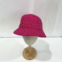 Women's Casual Elegant Solid Color Rhinestone Wide Eaves Bucket Hat sku image 3