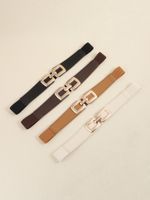 Elegant Formal Simple Style Solid Color Pu Leather Alloy Women's Leather Belts main image 1