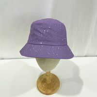 Women's Casual Elegant Solid Color Rhinestone Wide Eaves Bucket Hat sku image 4