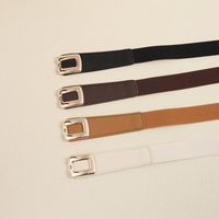 Elegant Formal Simple Style Solid Color Pu Leather Alloy Women's Leather Belts main image 3
