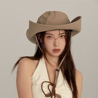 Women's Casual Simple Style Solid Color Wide Eaves Bucket Hat sku image 1