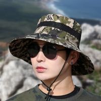 Men's Retro Simple Style Camouflage Wide Eaves Sun Hat main image 4