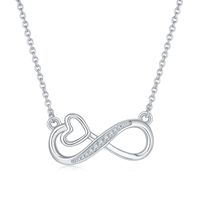 Elegant Simple Style Infinity Heart Shape Sterling Silver Moissanite Rose Gold Plated Silver Plated Pendant Necklace main image 6