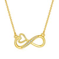 Elegant Simple Style Infinity Heart Shape Sterling Silver Moissanite Rose Gold Plated Silver Plated Pendant Necklace main image 8