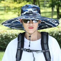 Men's Casual Simple Style Camouflage Wide Eaves Sun Hat main image 4