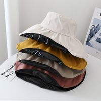 Unisex Simple Style Solid Color Wide Eaves Sun Hat main image 3