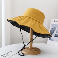 Unisex Simple Style Solid Color Wide Eaves Sun Hat sku image 1