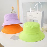 Unisex Einfacher Stil Koreanische Art Einfarbig Breite Traufen Bucket Hat main image 4