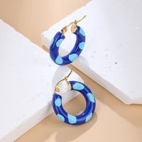 1 Pair Retro Simple Style Geometric Enamel Plating Titanium Steel 18k Gold Plated Hoop Earrings main image 5