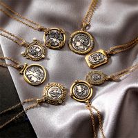Ig-stil Einfacher Stil Porträt Rostfreier Stahl Kupfer Überzug Inlay Zirkon Vergoldet Halskette Mit Anhänger main image 1